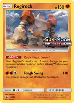 SM Black Star Promos Regirock Pokémon card